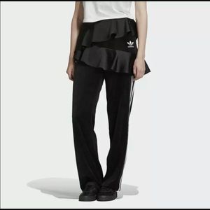 Adidas x J KOO Women's Satin Frill Black Track Pants FT9893 Size XS